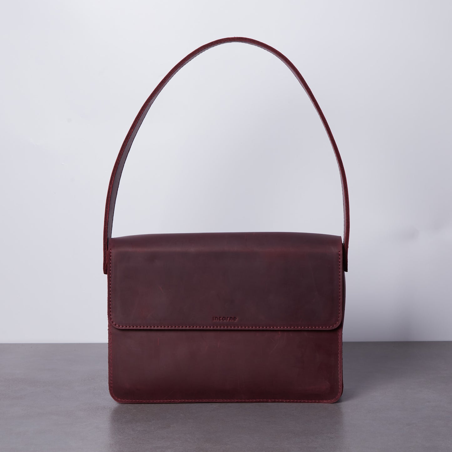 leather bag for women in burgundy color