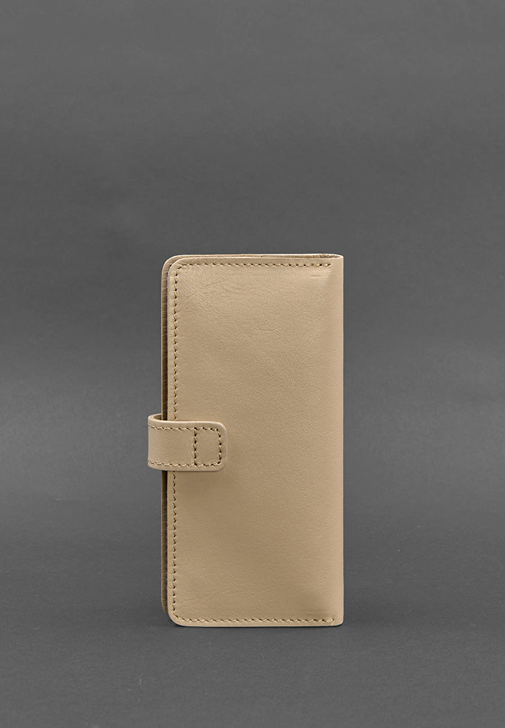 leather portmone wallet in nude color