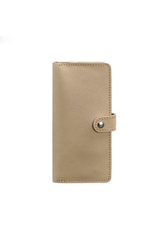 leather portmone wallet in nude color