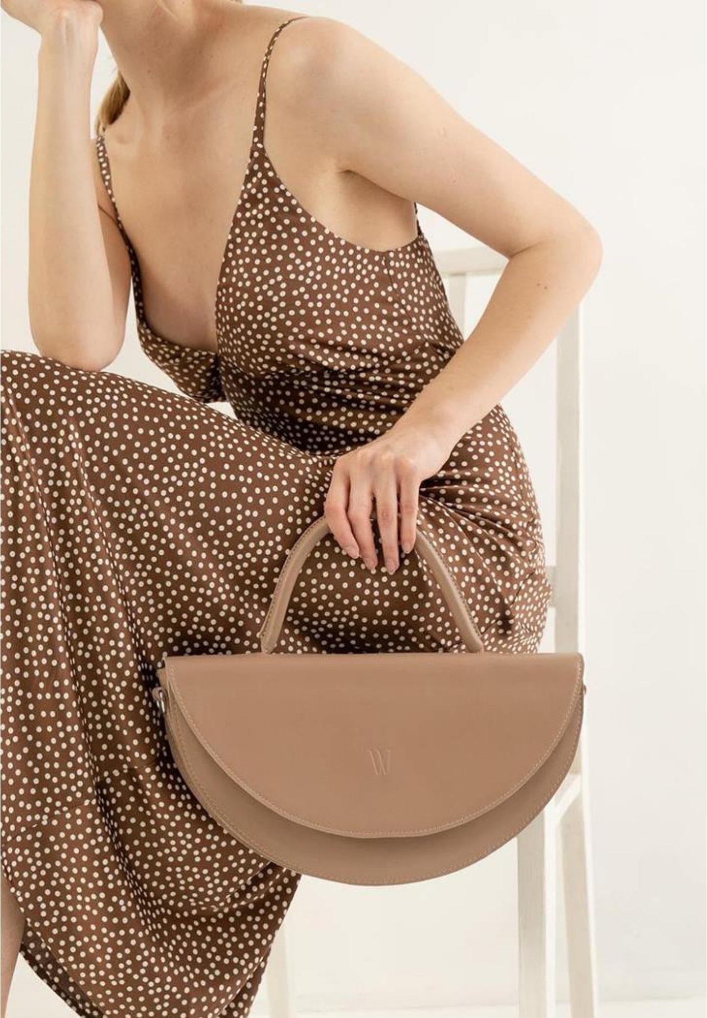 nude leather bag for women