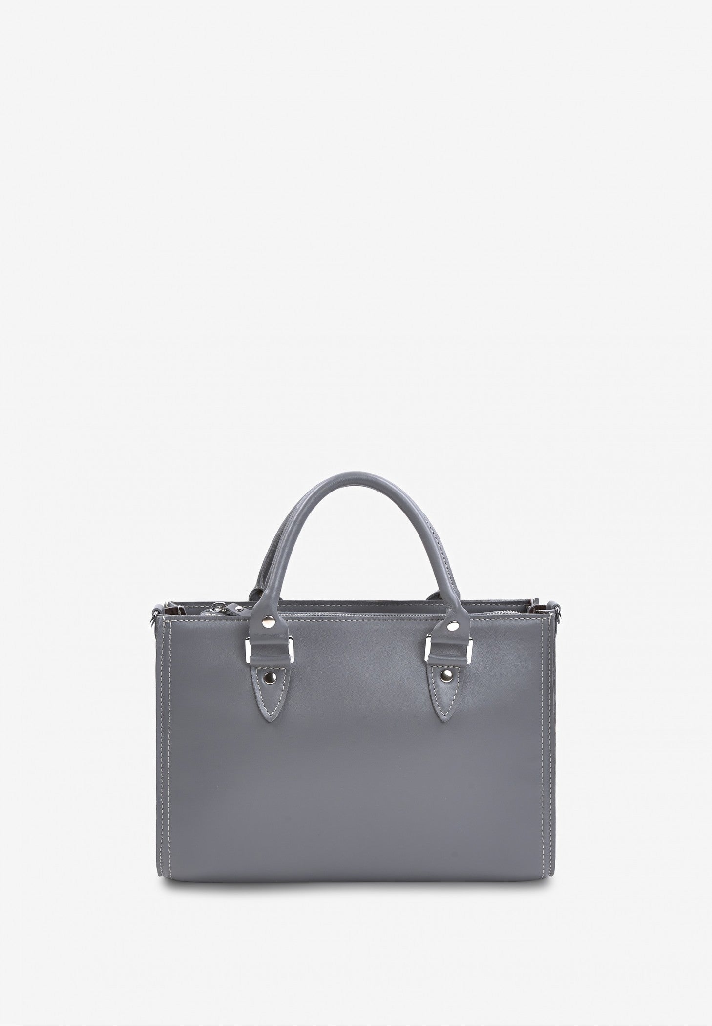 grey leather bag for women