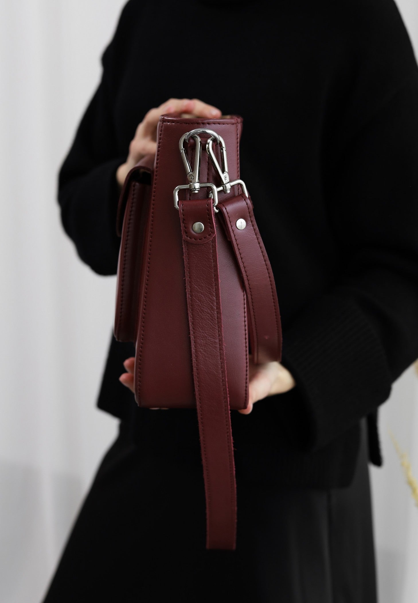 leather bag for women in marsala color buy in USA