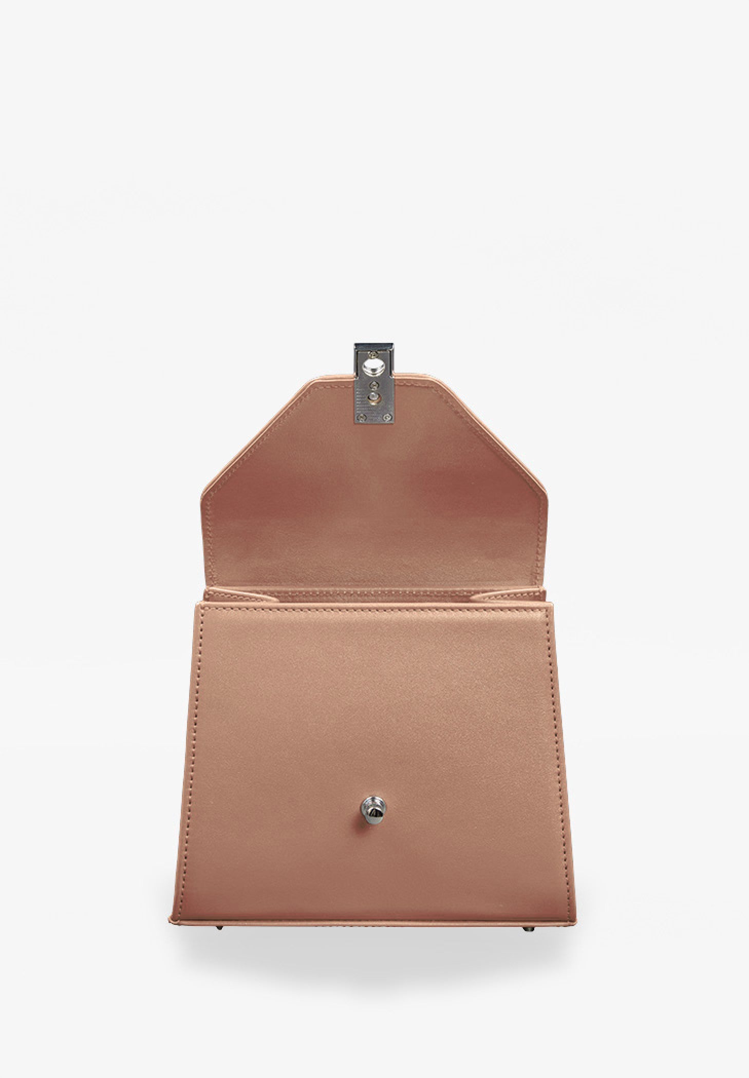 leather medium sized bag for women in caramel color on a white background
