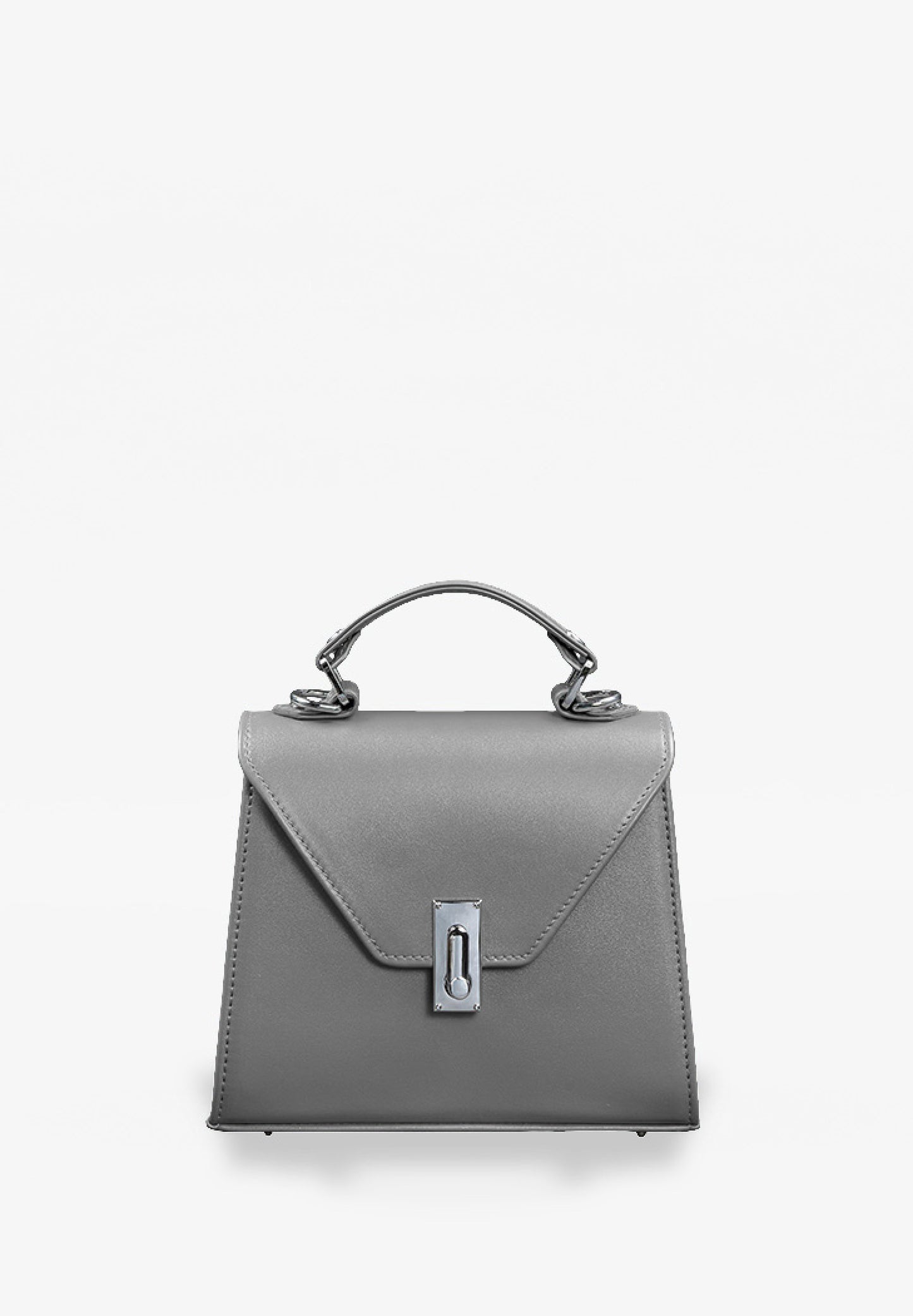 leather bag for women in grey color on a white background