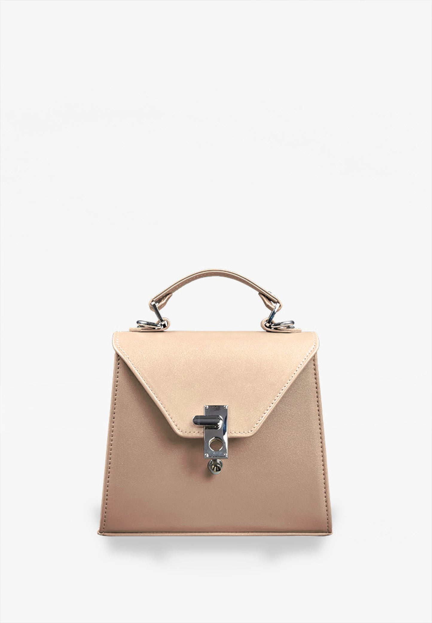 leather mid-sized bag for women in nude color
