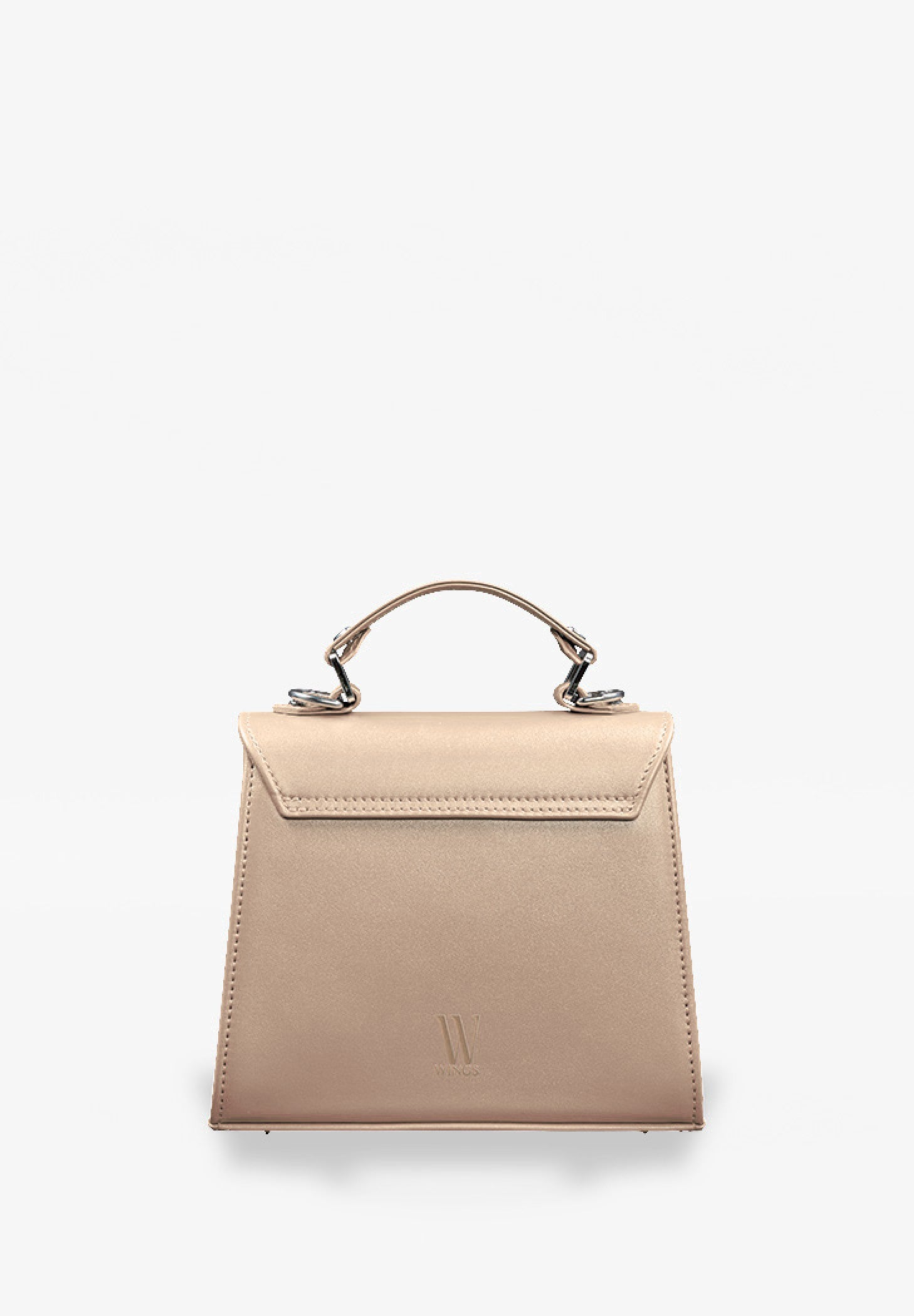 leather mid-sized bag for women in nude color