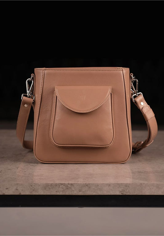caramel leather bag for women
