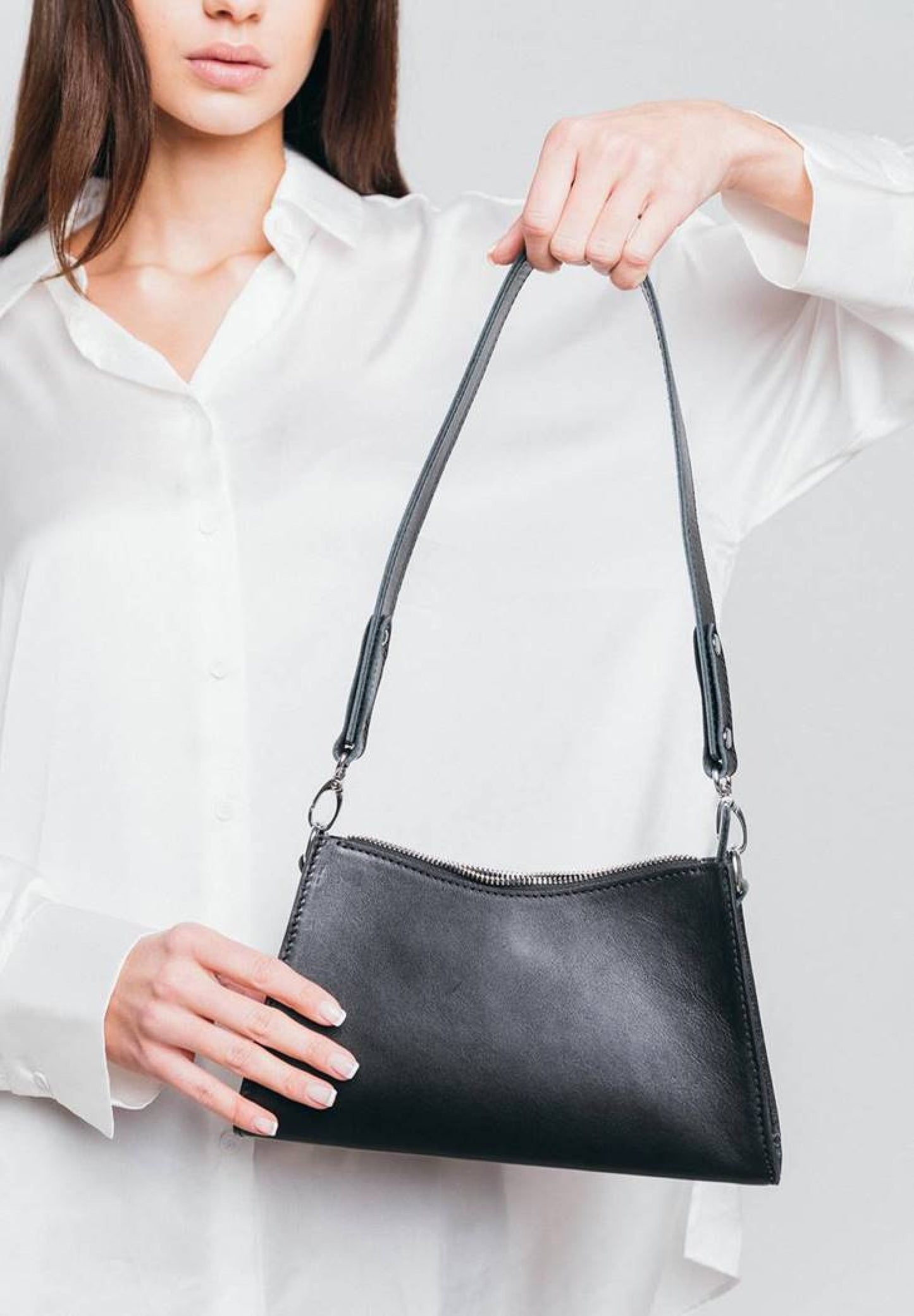 black leather bag for women