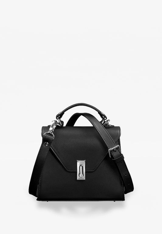 elegant leather black bag for women