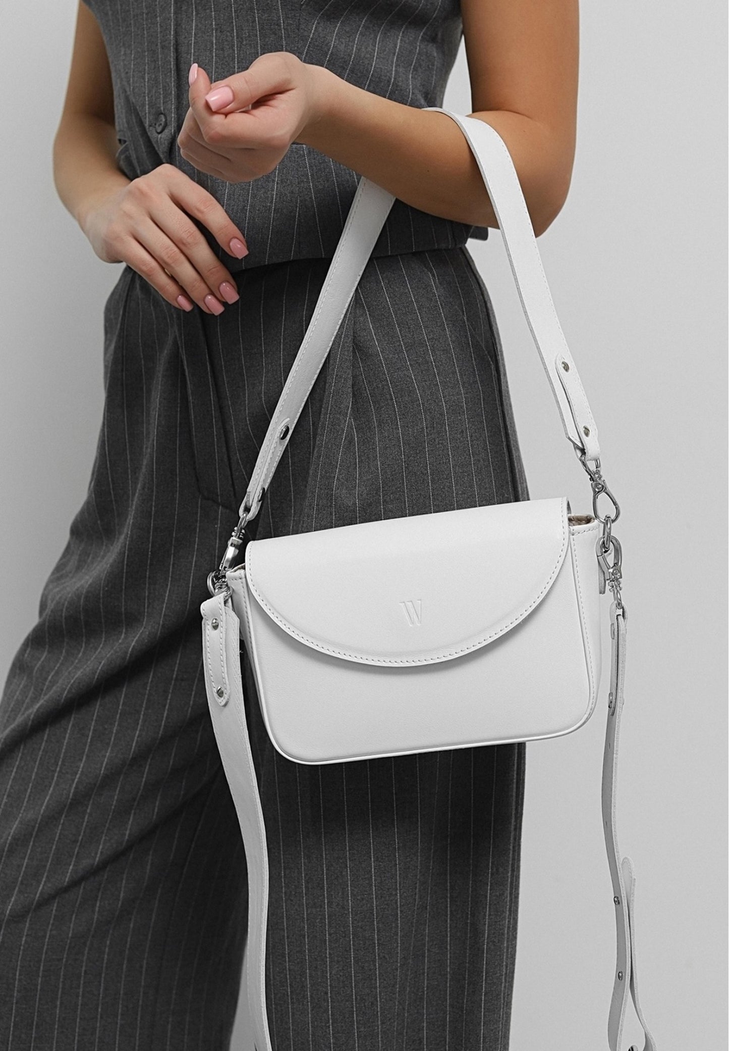 white leather shoulder bag for women, leather shoulder bag for work, Single strap shoulder bag, Leather satchel bag, Minimalist leather shoulder bag, Genuine leather shoulder bag