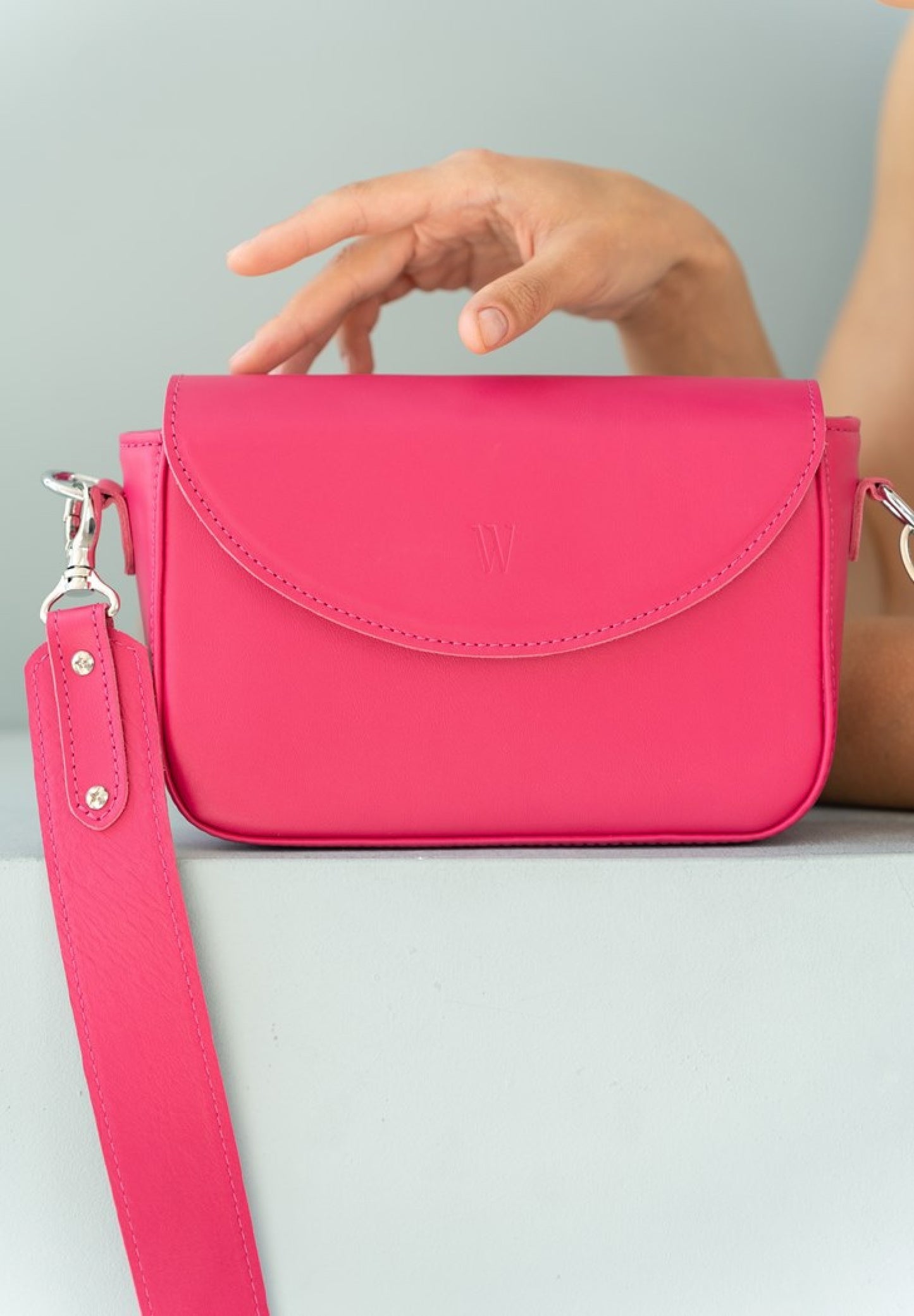  pink leather shoulder bag for women, leather shoulder bag for work, Single strap shoulder bag, Leather satchel bag, Minimalist leather shoulder bag, Genuine leather shoulder bag